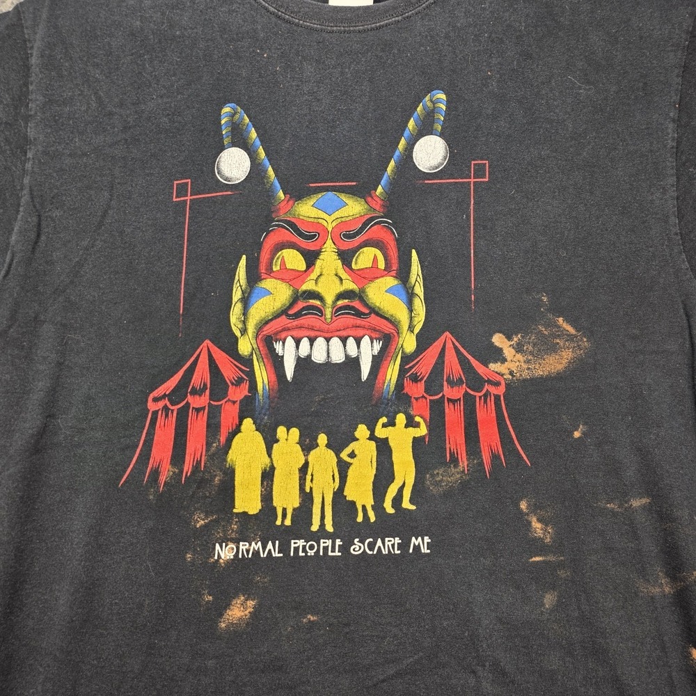 Distressed‎ Horror Circus Graphic T Shirt Men's Large Black Grunge Gothic